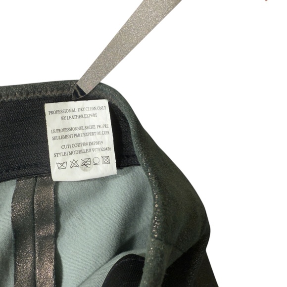 Vince Women’s Elastic Waistband Metallic Suede Ankle Leggings Green Size Small - Picture 9 of 14